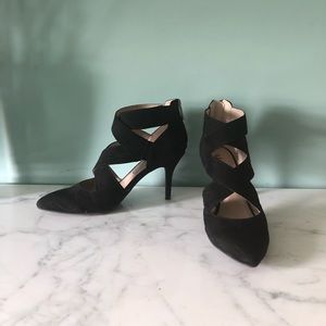 Suede Black Heel